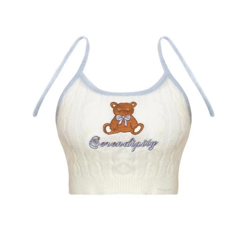 Blue & Cream Cute Bear Knitted Set