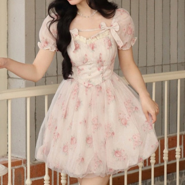 Korean-inspired Floral Mini Dress