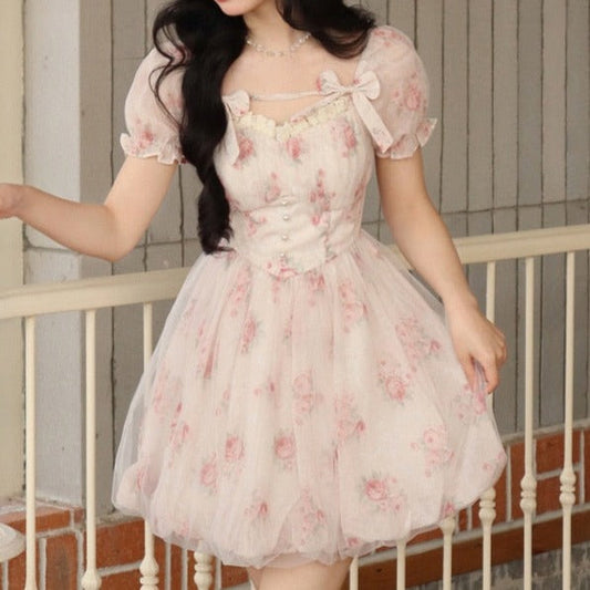 Korean-inspired Floral Mini Dress