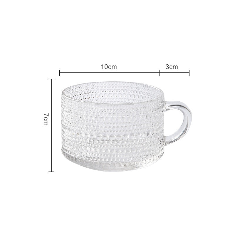 Embossed Glass Coffee Cup Collection