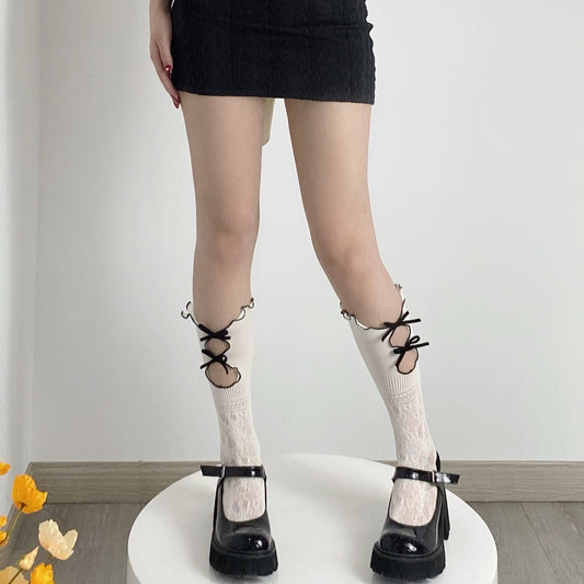 Kawaii Knee-High Bow Socks