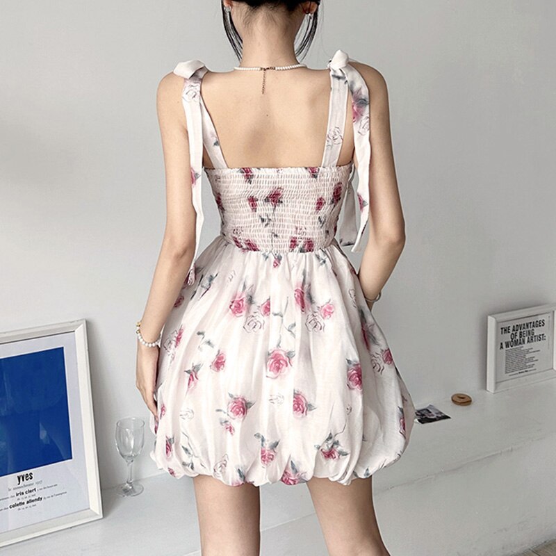 Sassy Floral Mini Dress with Zipper