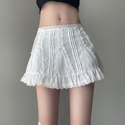 Frilly White Fairycore Mini Skirt