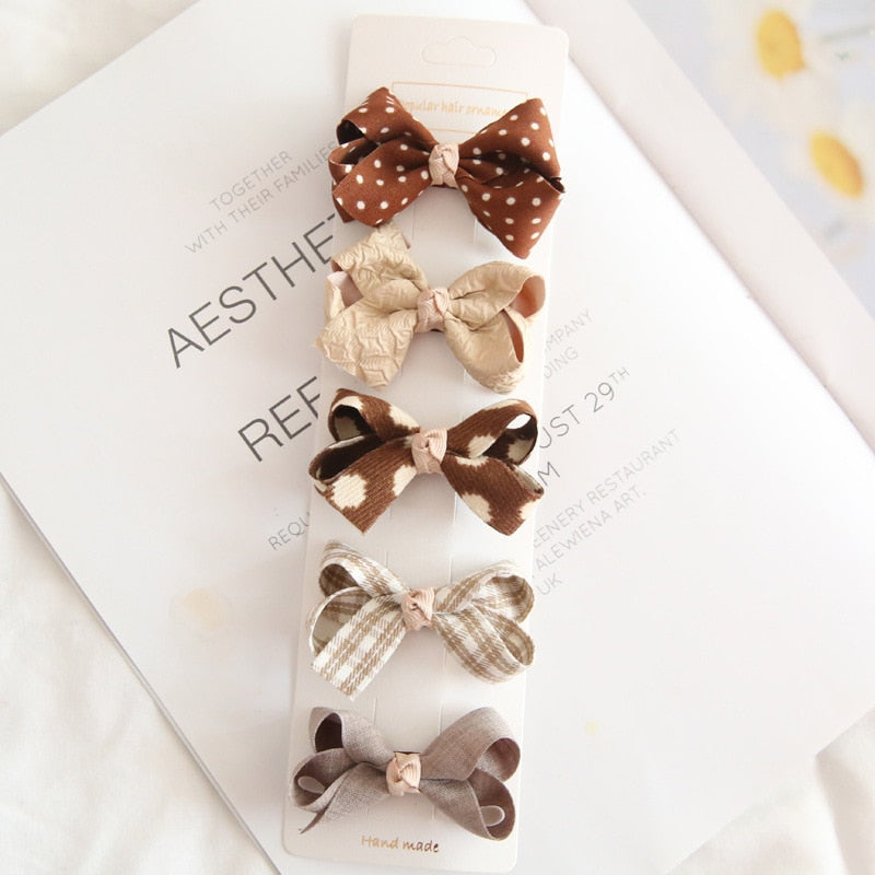 Chic Hair Bow Pins in Neutral Tones