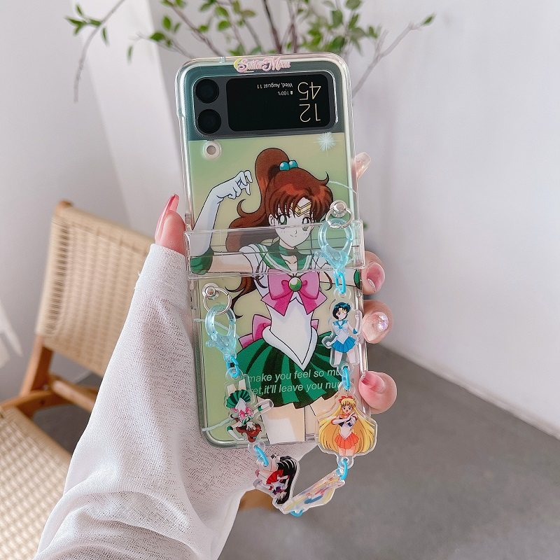 Sailor Moon Samsung Flip 3 Phone Case Magical Girl Kawaii Flip 4 Cases (7)