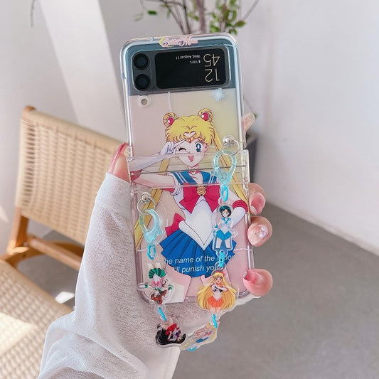 Sailor Moon Samsung Flip 3 Phone Case Magical Girl Kawaii Flip 4 Cases (8)