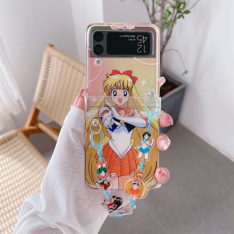 Sailor Moon Samsung Flip 3 Phone Case Magical Girl Kawaii Flip 4 Cases (9)