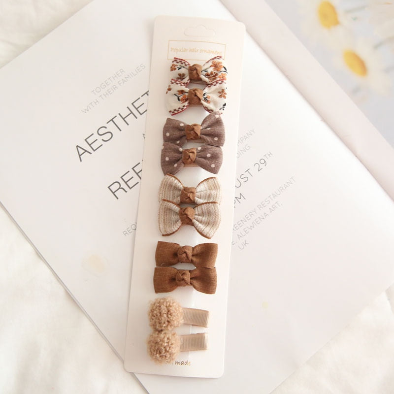 Chic Hair Bow Pins in Neutral Tones