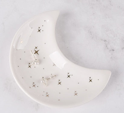 Moon-shaped Ceramic Jewelry Organizer