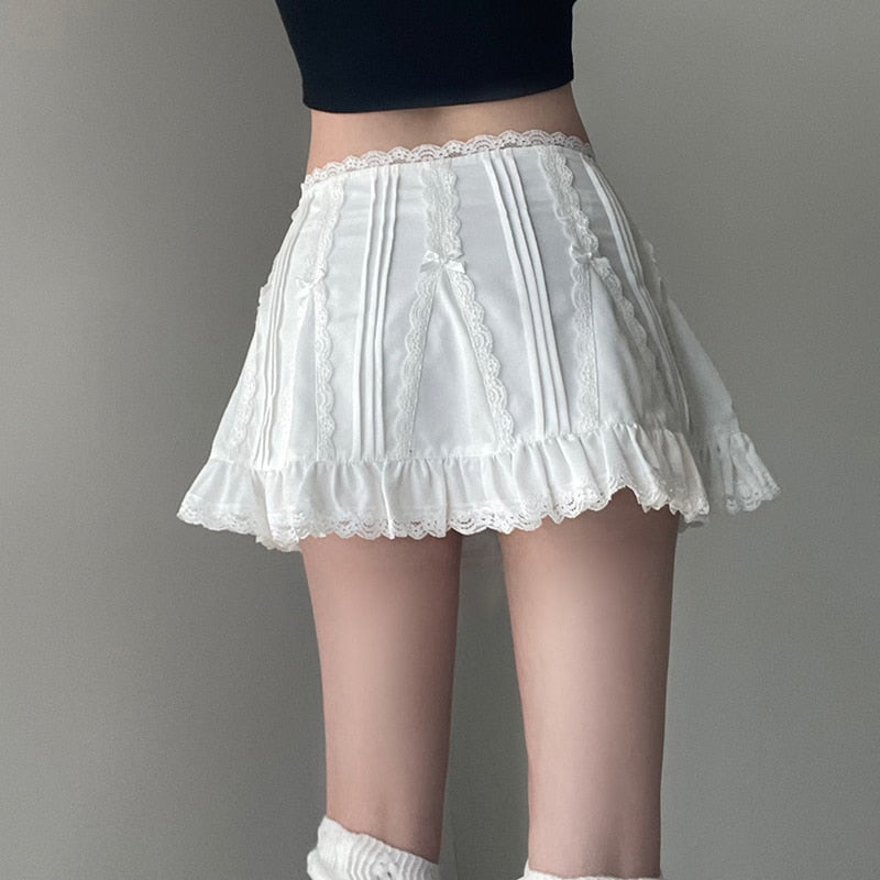 Frilly White Fairycore Mini Skirt