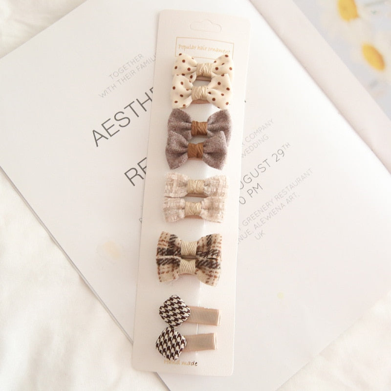 Chic Hair Bow Pins in Neutral Tones