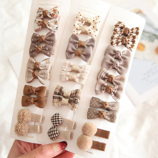Chic Hair Bow Pins in Neutral Tones