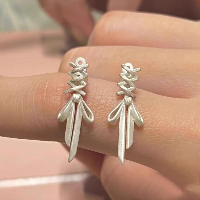 Harajuku Bow Stud Earrings - Metal