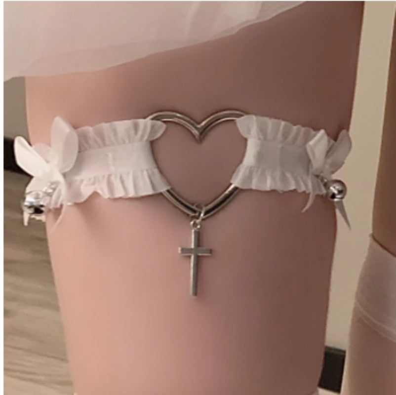 Harajuku-inspired Leg Heart Garter/Choker