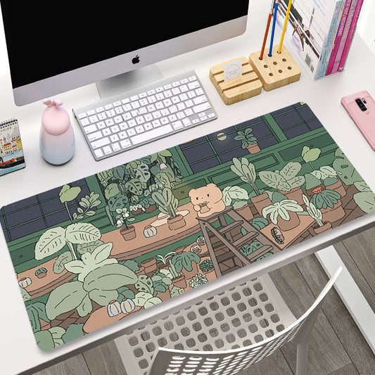 Green Plants Cute Kawaii Mousepad