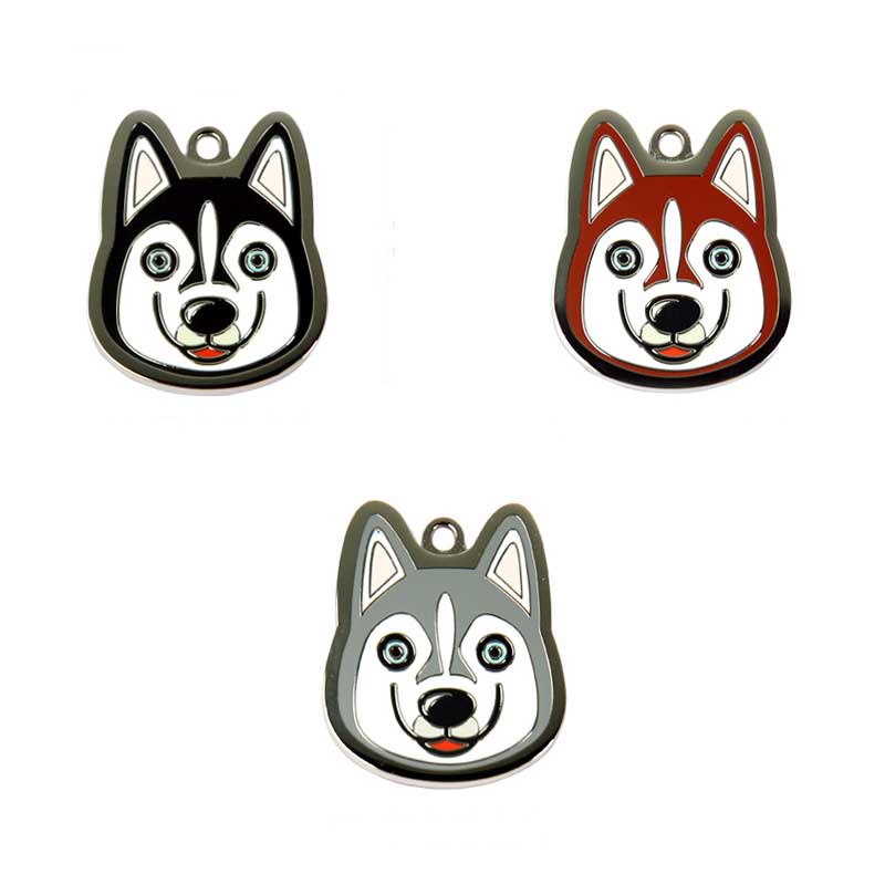 Husky Dog ID Tags with Engraving