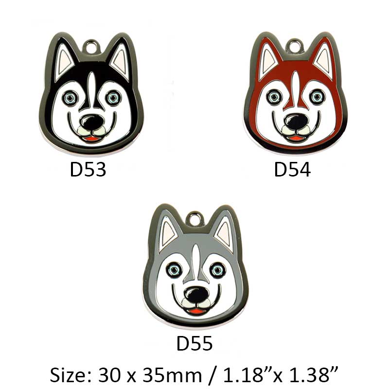 Husky Dog ID Tags with Engraving