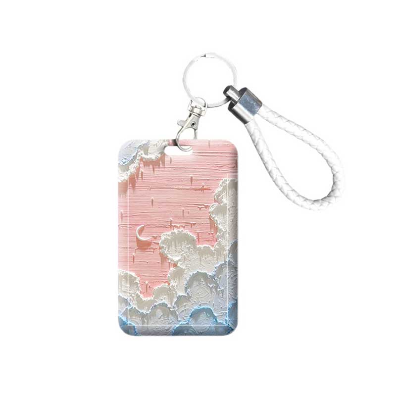 Sky ID Badge Holder Cute Student Card Holders Name Badge Holder Pastel Accessories (19)