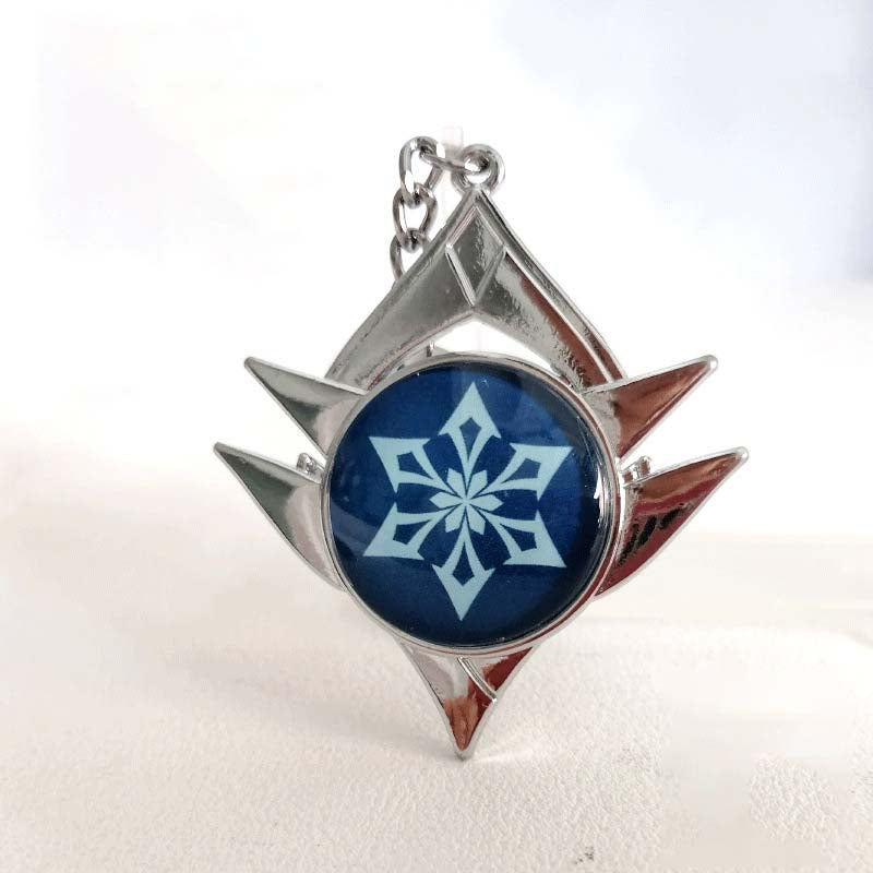 Snezhnaya Vision Keychain Genshin Impact Element Vision Key Rings (5)