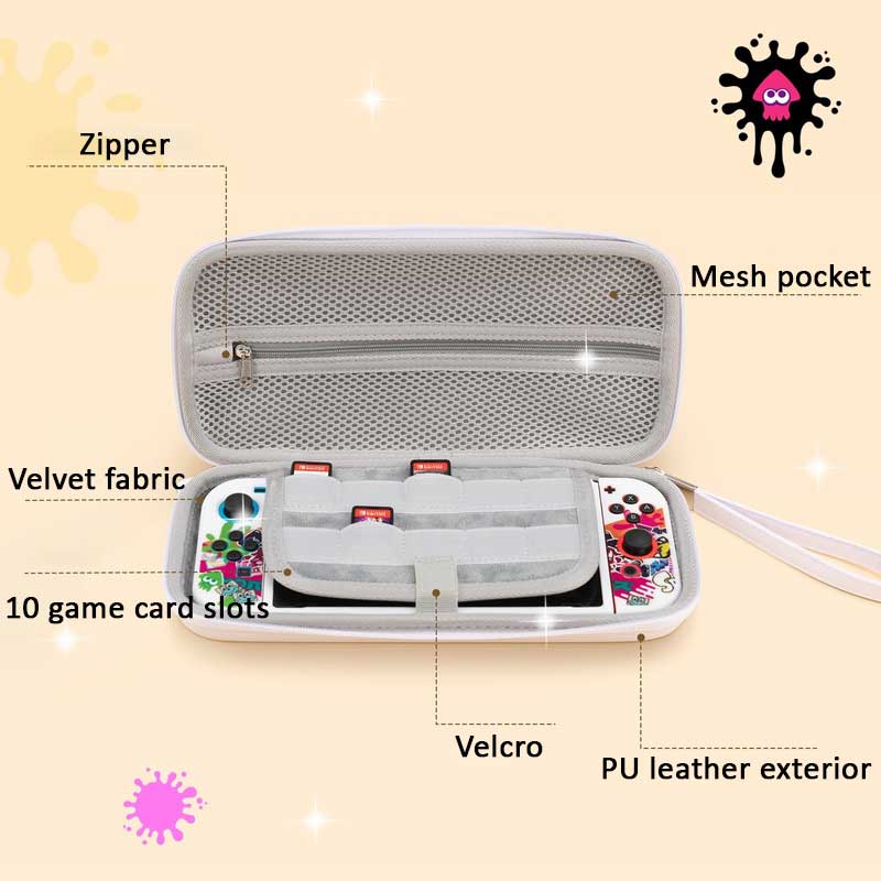 Splatoon Switch Carrying Case: Compact, Roomy, Protective