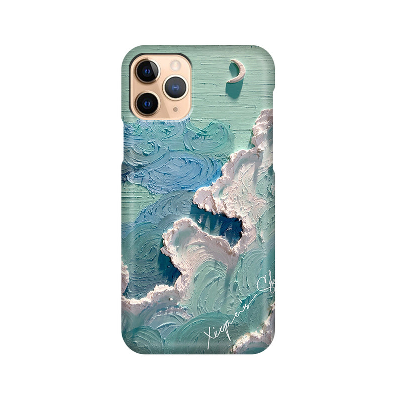 Teal Green Sky Phone Case Aesthetic iPhone Case Oil Painting Artistic Gifts for Nature Lovers (21)
