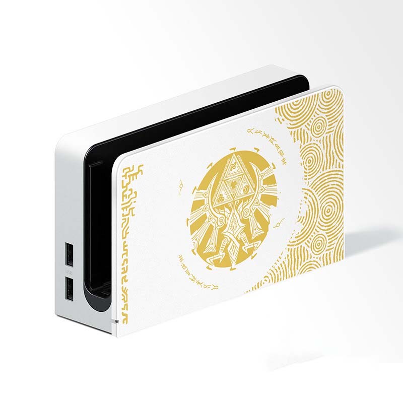 Tears of the Kingdom Switch OLED Case White Gold Legend of Zelda TOTK Switch Cover (2)