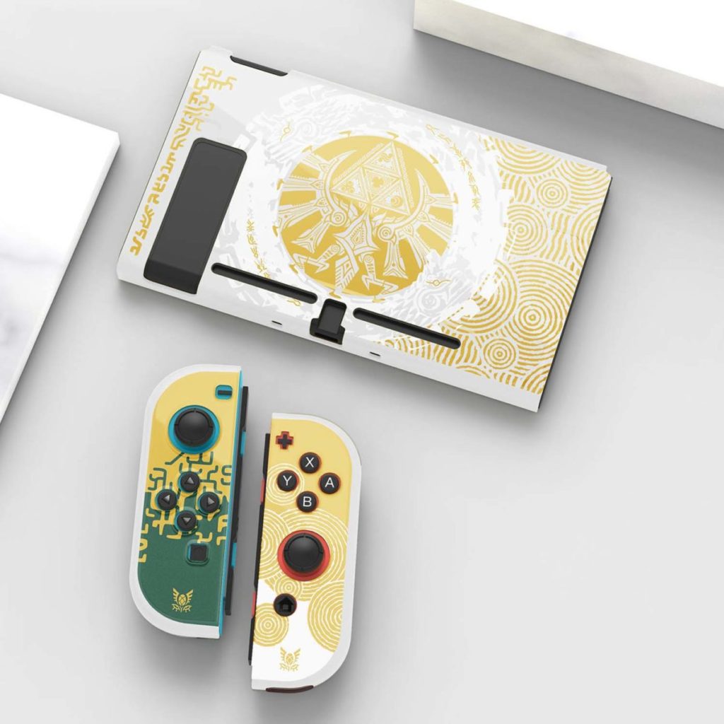 Tears of the Kingdom Switch OLED Case White Gold Legend of Zelda TOTK Switch Cover (3)