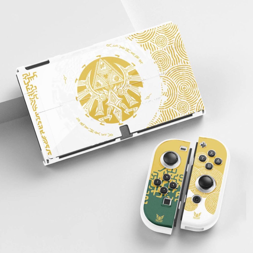 Tears of the Kingdom Switch OLED Case White Gold Legend of Zelda TOTK Switch Cover (5)