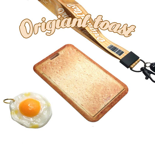 Toast Student ID Holder Funny Keychains Lanyard Toast Bread Cute Food Art Funny Foodie Gifts (4)