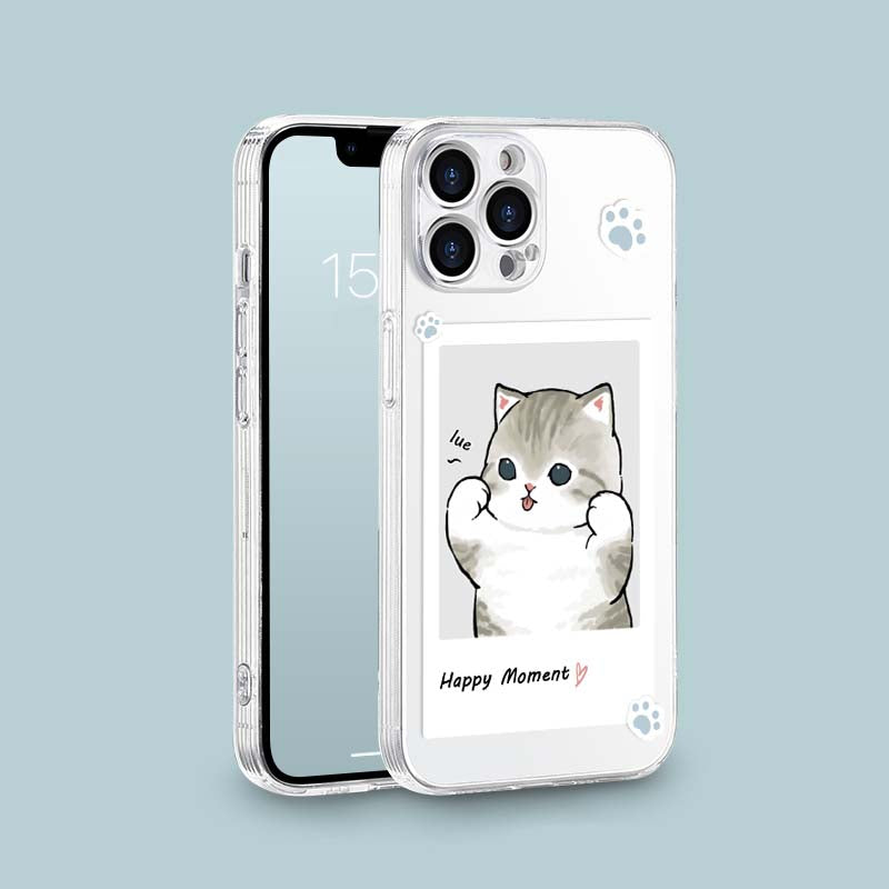Soft TPU Transparent Cat Phone Case