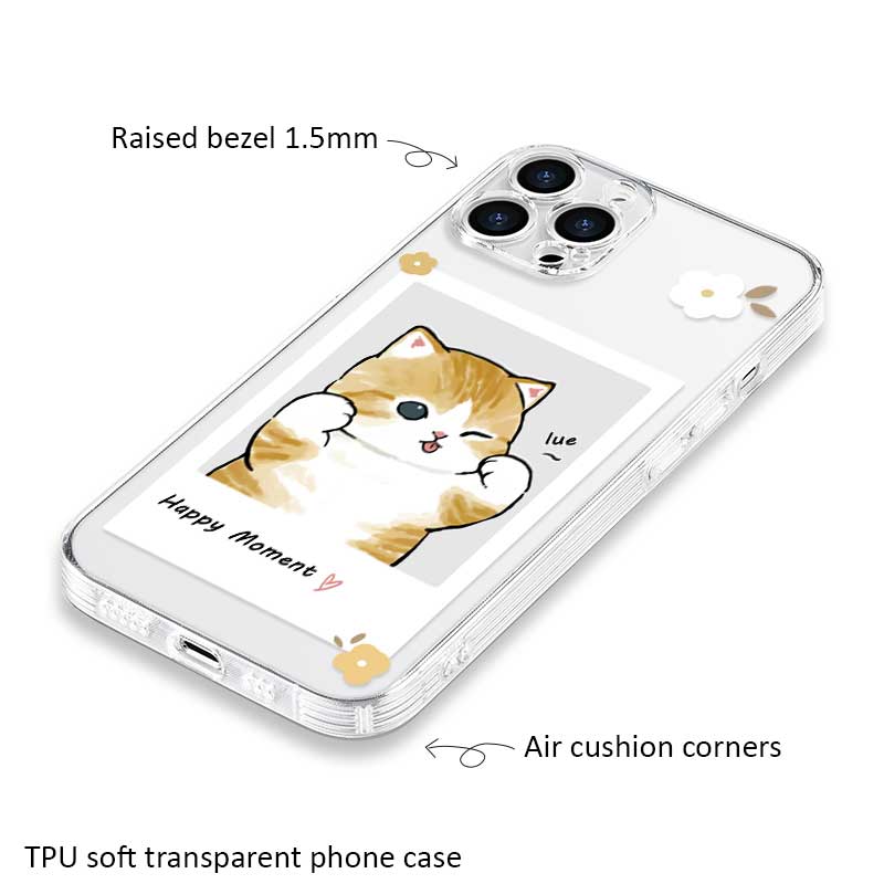 Soft TPU Transparent Cat Phone Case