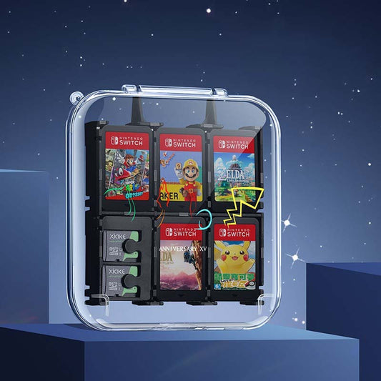 Transparent Switch Game Holder Cool Switch OLED Game Cartridge Cases 12 Slots (12)