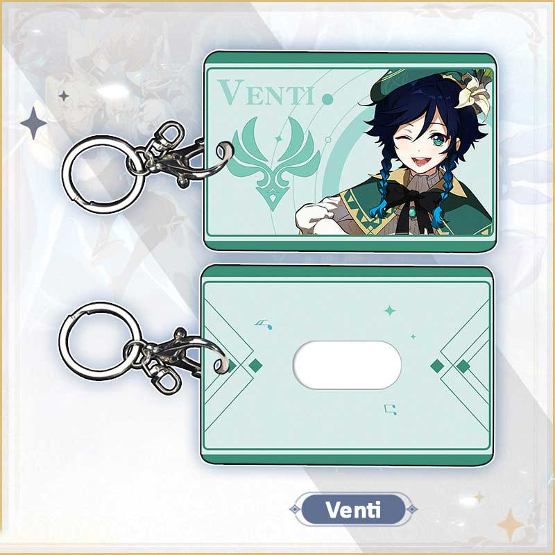 Venti Genshin Impact Card Holder Genshin Badge Holder Genshin Keychains (8)