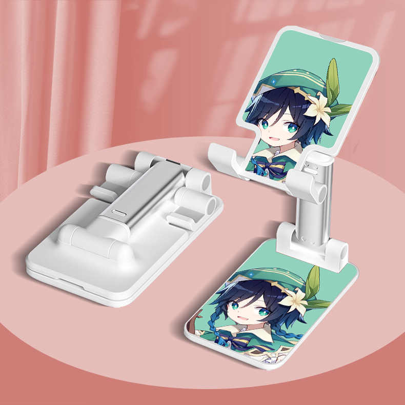 Venti Genshin Impact Phone Stand Chibi Genshin Fanart Foldable Desk Phone Holder (5)