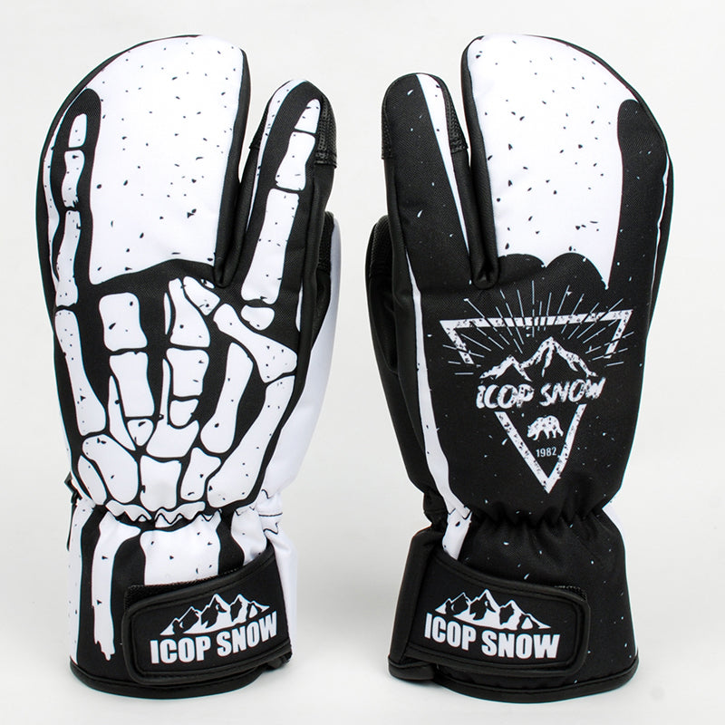 Waterproof Cute Ski Gloves Cartoon Kawaii Snowboard Mittens with Wrist Straps Cute Snow Gloves (10)