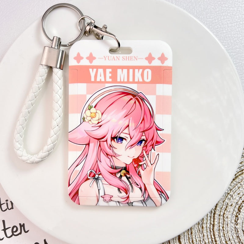 Yae Miko Genshin Impact Card Holders Modern Genshin Fanart Badge Holders (15)
