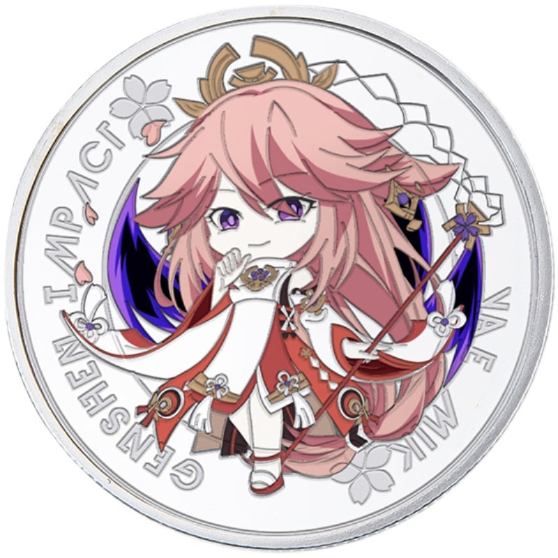 Yae Miko Genshin Impact Coin Fox Genshin Impact Collectible Coins Cute Genshin Art (1)