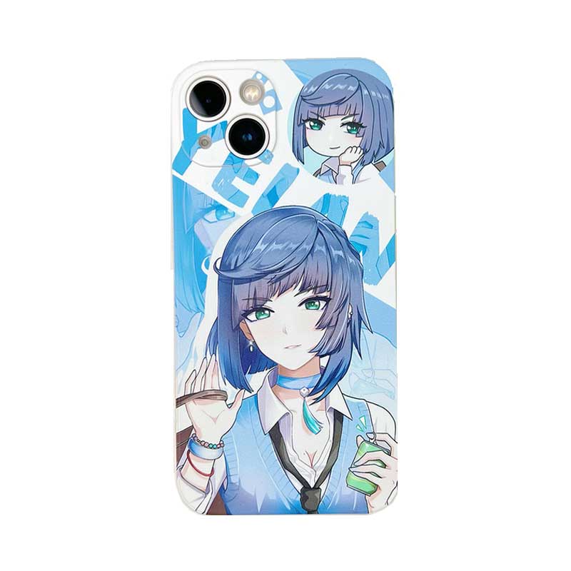 Yelan School Uniform Genshin Impact Phone Case Cute Genshin Impact Fanart iPhone Case (3)