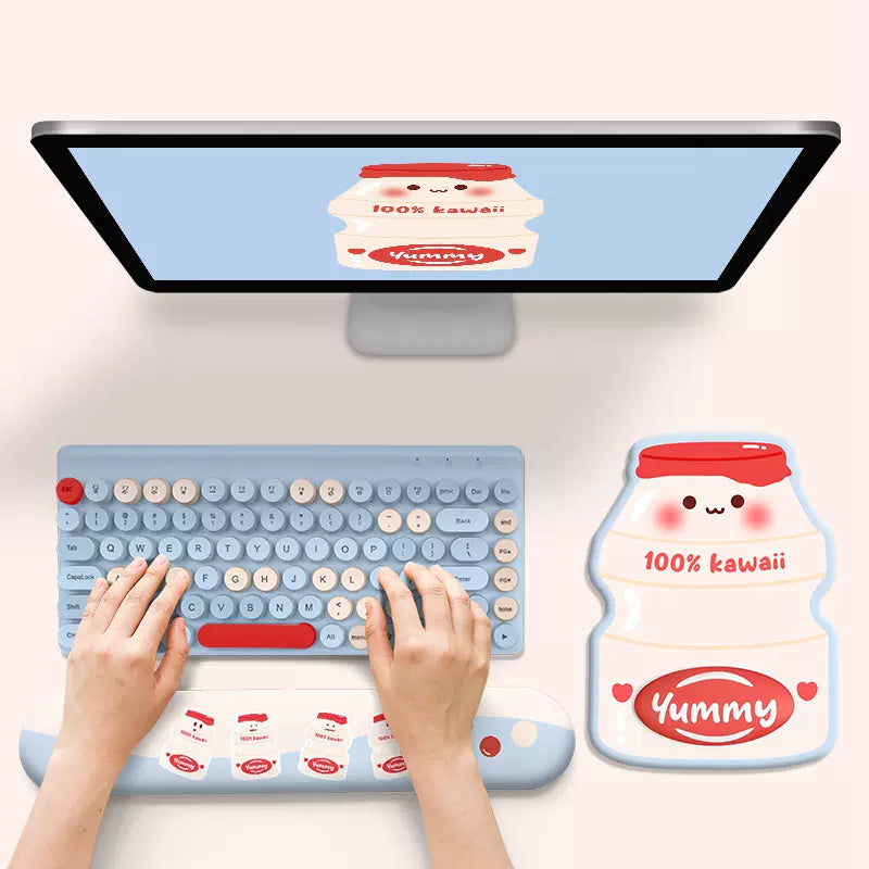 Cute Yogurt Drink Wrist Rest Set
