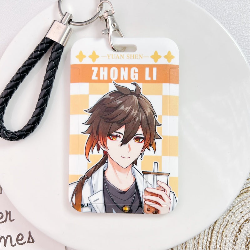 Zhongli Genshin Impact Card Holders Modern Genshin Fanart Badge Holders (23)