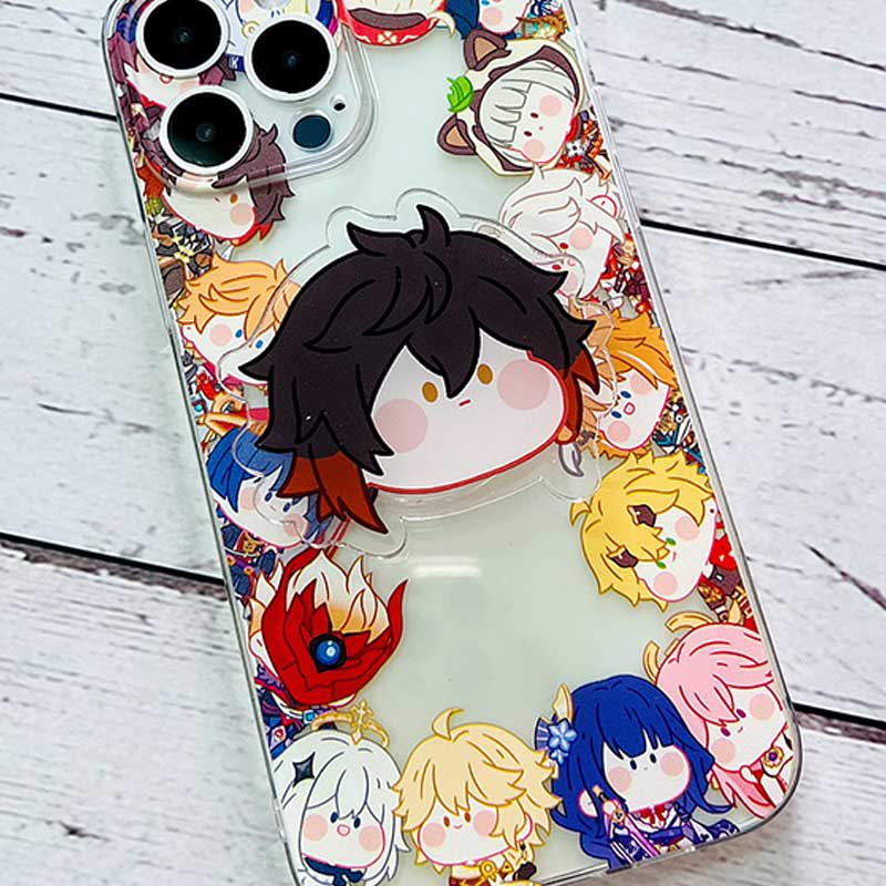 Zhongli Genshin Impact Phone Grips Cute Genshin Merch Kawaii Genshin Gifts (14)