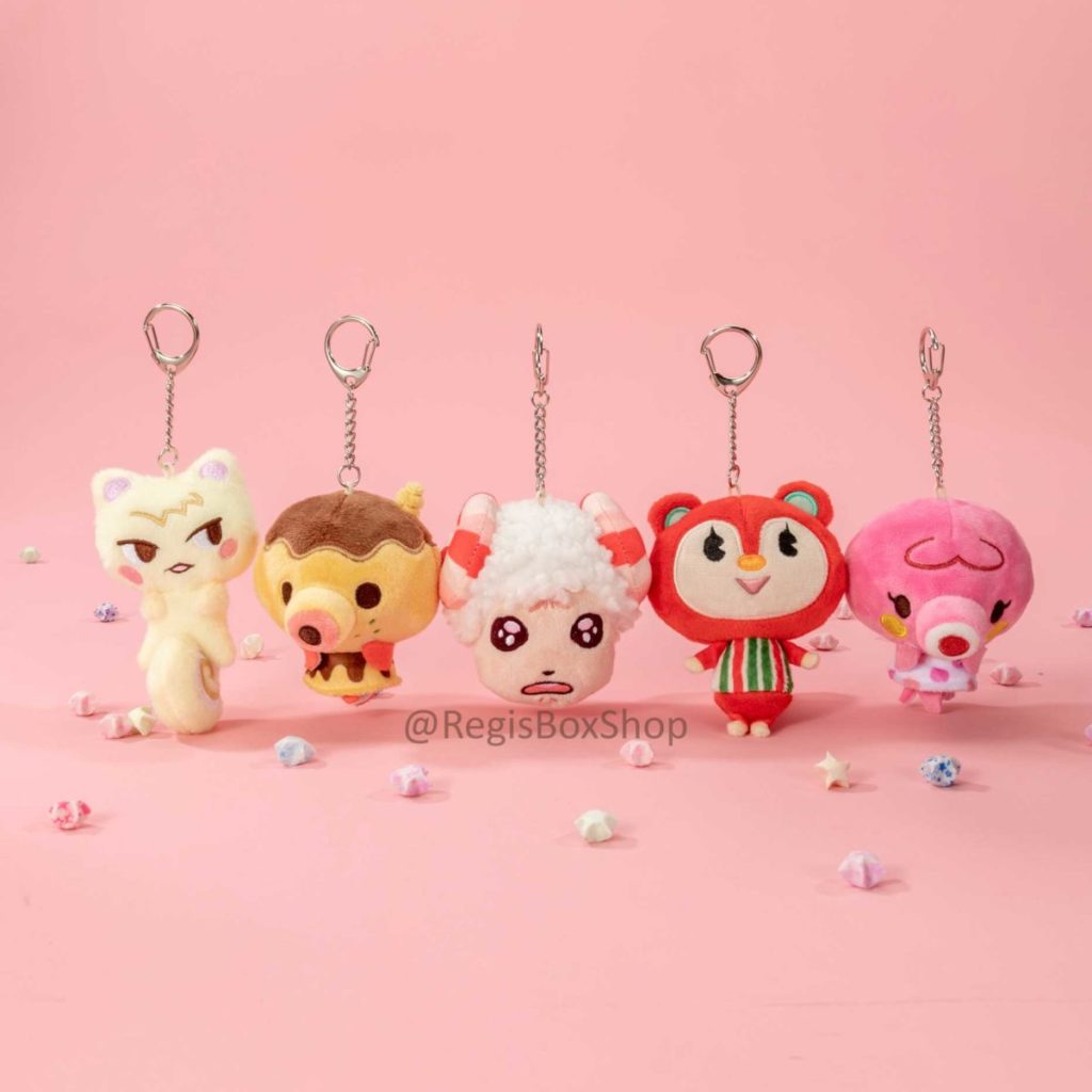cute acnh plush keychains animal crossing toy plushie key ring (1)