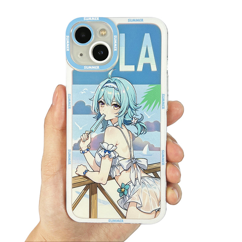 eula Summer Genshin Impact Phone Case Modern Genshin Fanart Beach