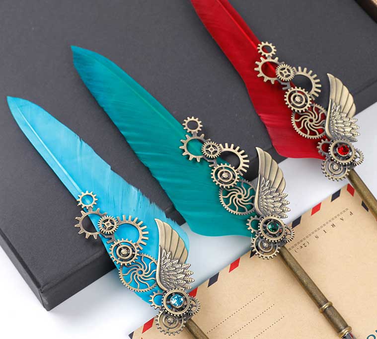 Feather Pen Gift Box Set for Calligraphy