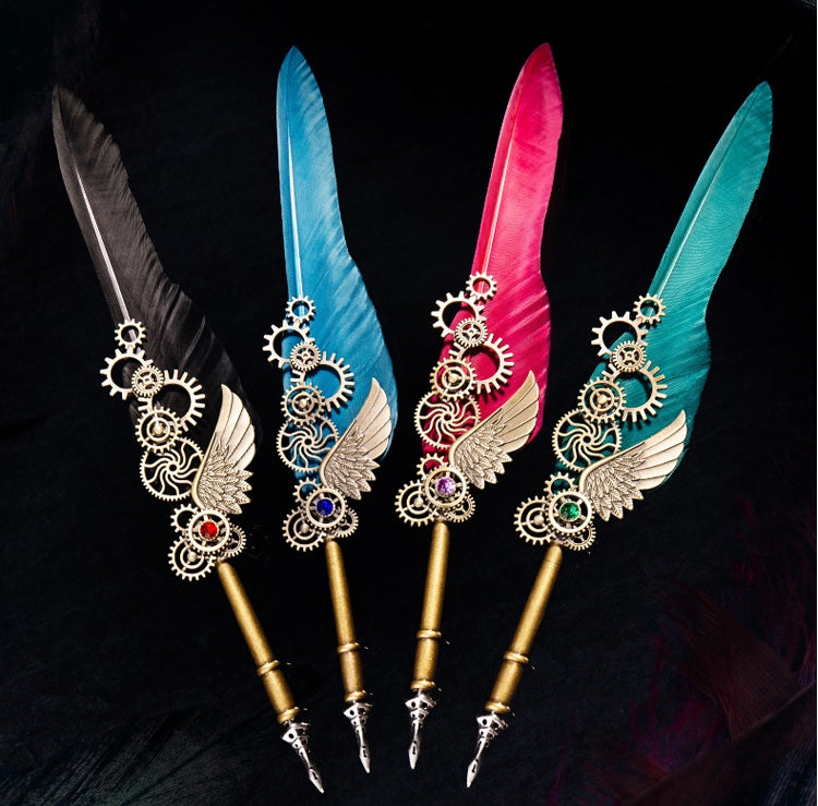 Feather Pen Gift Box Set for Calligraphy