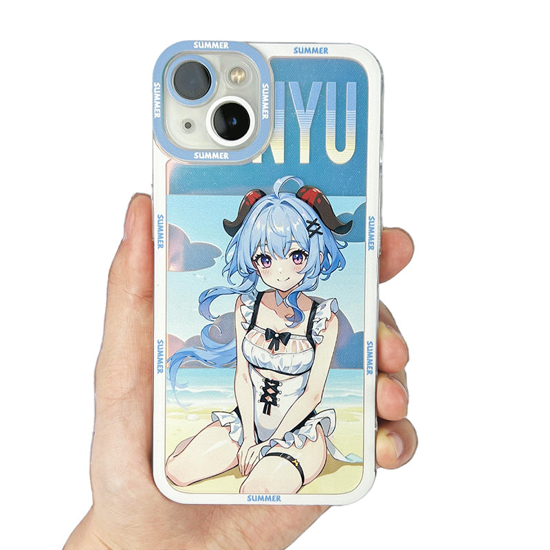 ganyu Summer Genshin Impact Phone Case Modern Genshin Fanart Beach