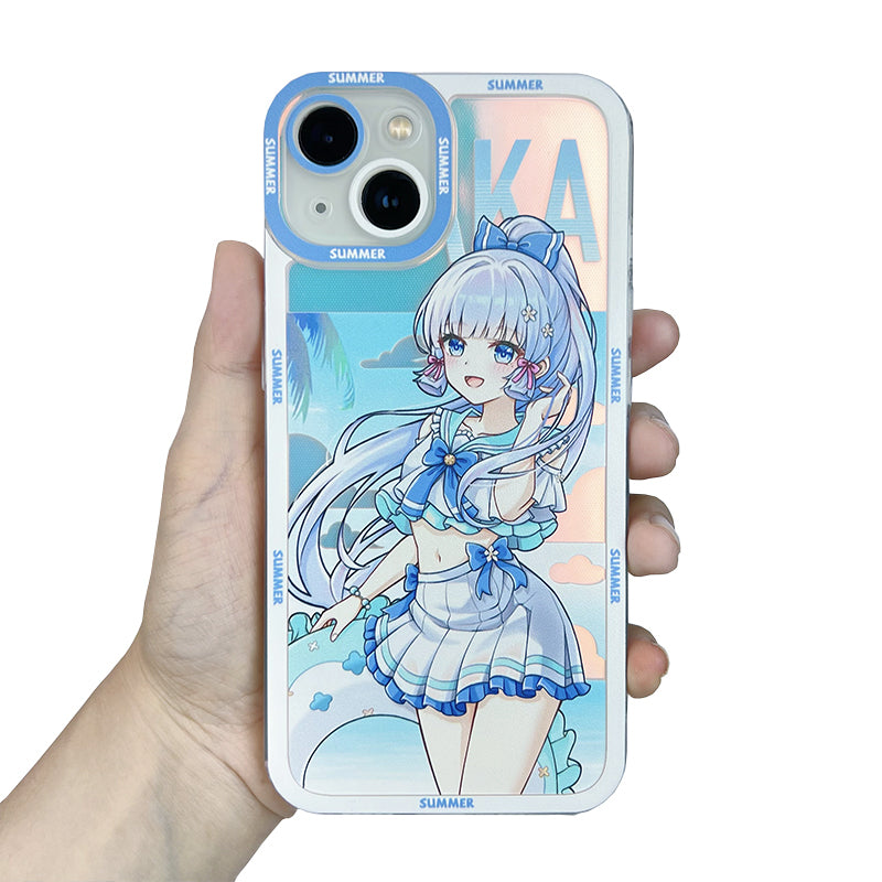 kamisato ayaka Summer Genshin Impact Phone Case Modern Genshin Fanart Beach
