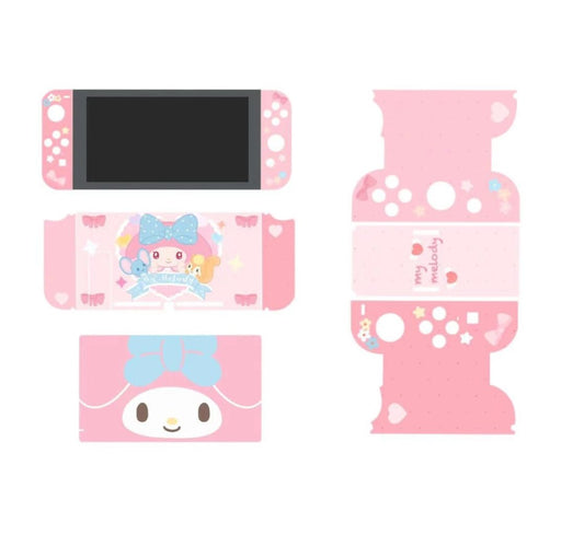 kawaii switch skin cute nintendo switch wrap dock stickers pastel pink switch accessories