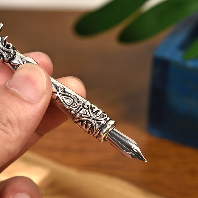 Metal Feather Quill Pen Set
