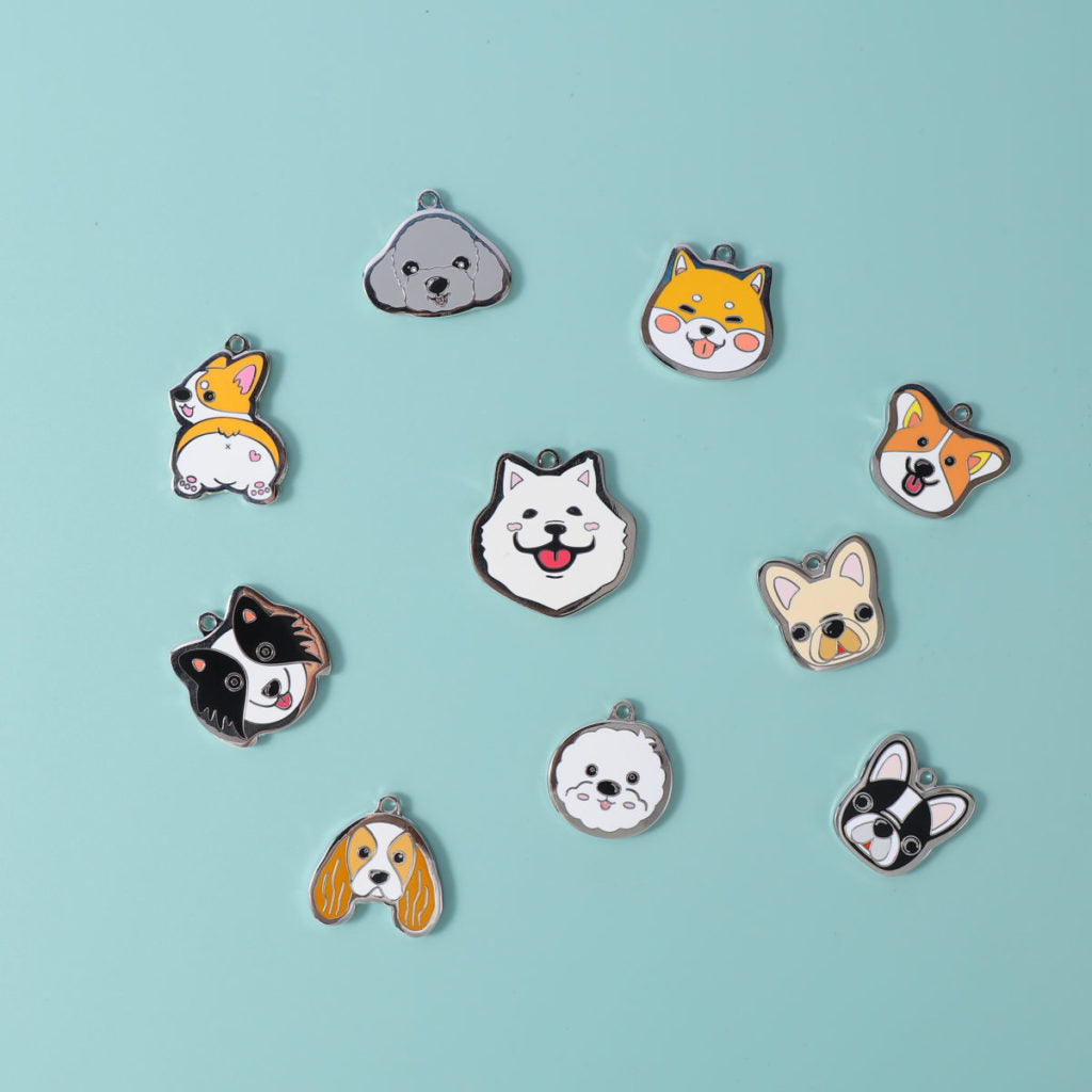 Cute Customizable Dog Face ID Tags